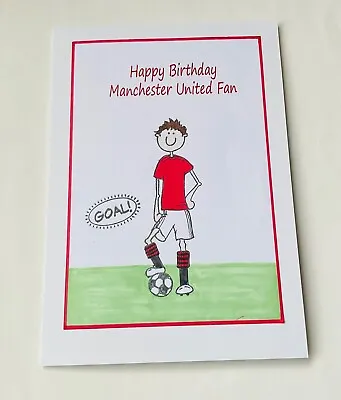 Manchester  United F.c.     Birthday Card. Handmade. • £1.95