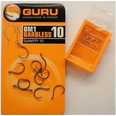 NEW GURU QM1 HOOKS SIZE 16 EYED  10pcs FOR CARP / COARSE FISHING @ M H TACKLE • £2.99