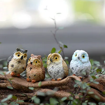 4 Pcs PopGarden Owl Moss Terrarium Desktop Decors Craft Bonsai Animals Miniat_ji • $4.01