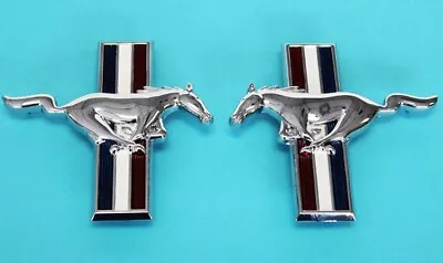 New! 1964 - 1968 Ford Mustang Fender Emblem Running Horse Chrome PAIR - SET • $25