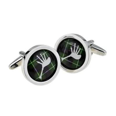 MacDonald Tartan Bagpipe Design CUFFLINKS Mens Ladies Birthday Present Gift Box • $19.99