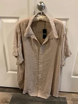 Boohoo Man’s Cheese Cloth Easy Short Sleeve Button Down Shirt Size M • $25.25