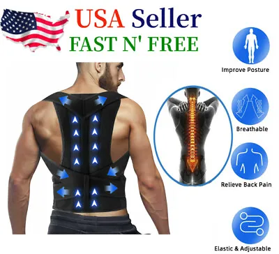 Adjustable Posture Corrector Low Back Support Shoulder Brace Belt For Men Women  • $10.97