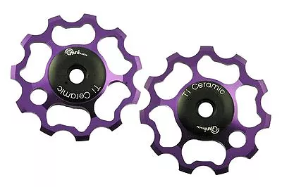 OMNI Racer Ti Ceramic Derailleur Pulleys SRAM 9/10 Speed Red Force X9 X1: PURPLE • $59.95