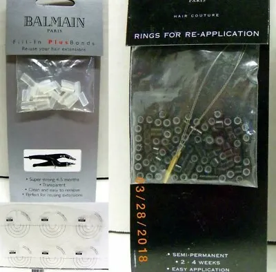 NEW Balmain Hair Access.~Mico Plus Bonds Tape Rings Plus Bonds & Protectors • $4.24