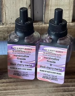 Bath Body Works Marshmallow Fireside & Black Cherry Merlot Wallflowers Refill X2 • $14