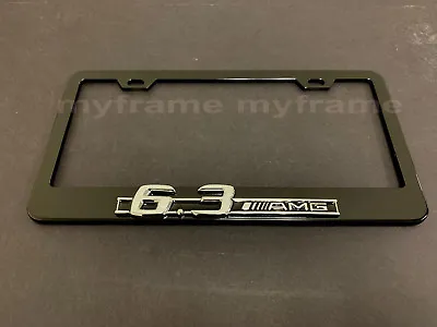 1pc 3D  63AMG  Emblem Black Metal License Plate Frame Holder Tag For 6.3 AMG • $20.18