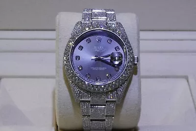 2018 Rolex Datejust II 41 Factory Rhodium Diamond Dial Full Diamond Watch 116334 • $26495