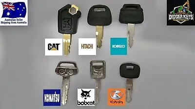 6 X Excavator Plant Digger Key Set CAT HITACHI KOBELCO KOMATSU BOBCAT KUBOTA  • $26