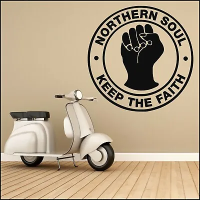 Large Wall Sticker Northern Soul Keep The Faith Music Logo Vinyl Decal 21-110cm  • £8.49