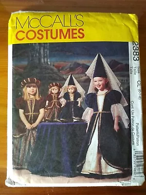 McCall's Costume Pattern 2383 Medieval Rennaisance Dress/Hat Child & 18  Doll UC • $5