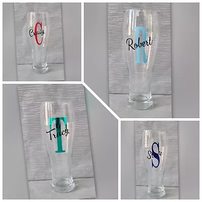 Personalised Pint Glass 18th 30th  Birthday Pint Glass Gifts Initial Name • £7.50