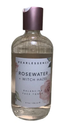 $24.99 • Buy Pearlessence  Rosewater Witch Hazel Balancing Face Toner Bottle Glass 8oz. 