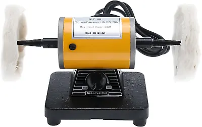 Electric Dual 4-1/4  Polisher Buffer Bench Top Machine Variable Speed Mini Jewel • $80.86