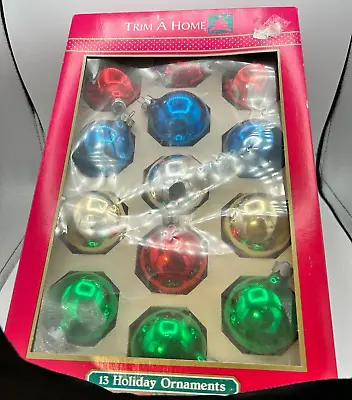 Vintage Assorted Colors 13 Christmas Ornament Bulbs - Trim A Home From K-Mart • $8.99