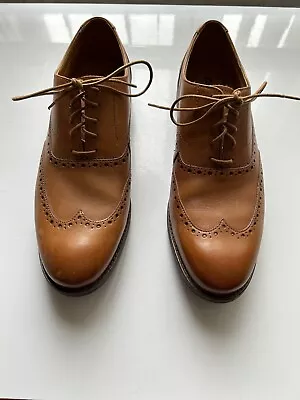 Clarks Tan Brown Lace Up Brogue Shoes UK Size 8 • £33.99