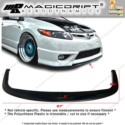 $36.33 • Buy Universal Front Bumper Lip Flat Splitter Plate Under Panel Diffuser Cs Sti Style