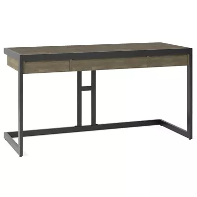 Simplihome Erina Solid Wood And Metal Modern Industrial 60  Home Office Desk • $298.93