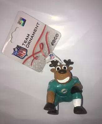 Miami Dolphins Reindeer Ornament Holiday Christmas New FREE SHIPPING • $12.34