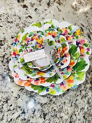 4pc Rachel Zoe Melamine Nesting Serving Bowl Set Multi Color Floral Flower Bloom • $42