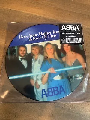 Does Your Mother Know  7  Picture Disc ABBA (Record 2019) NEW .Sticker Mark • £12.49