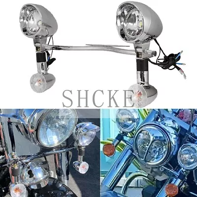Passing Turn Signal Lamp Driving Fog Spot Light Bar Kit For Harley Motorcycle • $76.28