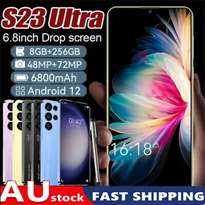 S23 Ultra 6.8  8GB+256GB Smartphone Android 12 Unlocked 5G LTE Mobile Phones • $145.39