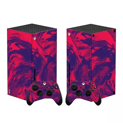 Xbox Series X Red Blue Premium Marble Skin Sticker Decal Vinyl Wrap For Console • $17.49