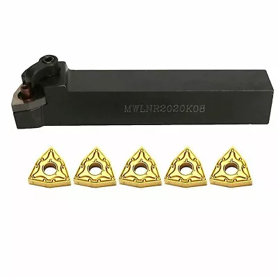 3/4 MWLNR2020K08 Holder + 5pcs WNMG080408 Carbide Inserts For Lathe Turning Tool • $22.50