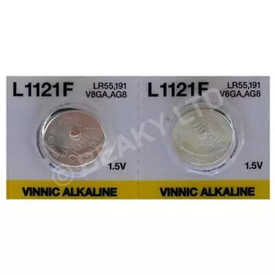 AG8 L1121 LR1120 191| Vinnic Quality Brand |  Alkaline Battery 1.5v  | Pack Of 2 • £1.79