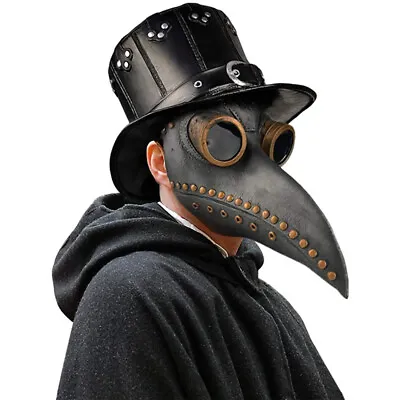 $15.99 • Buy Plague Doctor Mask Birds Mouth Long Nose Beak Faux Latex Steampunk Costume
