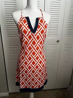 Mud Pie Women's Small Orange/Blue Colorful Dress Diamond BRAND NEW W TAGS • $29.99