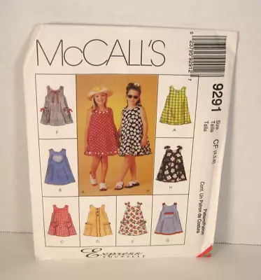 McCall's Express Yourself Pattern 9291 Children's Dresses Girls' 4 5 6  Uncut • $7.99