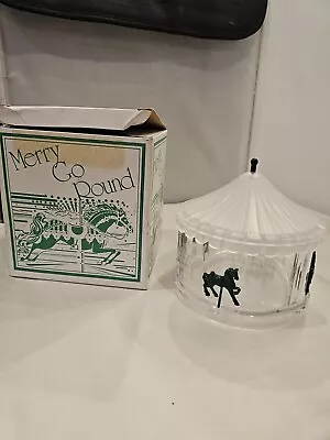 Vintage Merry Go Round Acrylic Covered Dish Box S8 • $22