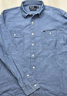 $49.99 • Buy Vintage Polo Ralph Lauren Dungaree Workshirt Chambray Shirt Men’s Size Large