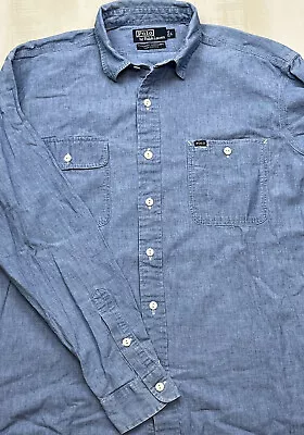 $49.99 • Buy Vintage Polo Ralph Lauren Dungaree Workshirt Chambray Shirt Men’s Size Large
