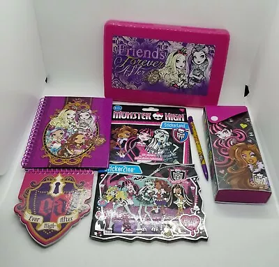£29.49 • Buy Monster High/Ever After High Sticker Book, Notebook, Pencil Case Lot