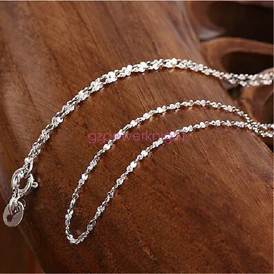 Genuine Solid 925 Sterling Silver Necklace 1.2mm Starry Chain 14-26  Stamped • £9.59