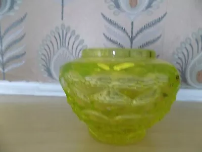 Vintage Vaseline / Uranium Glass Bullseye Jar • £19.99