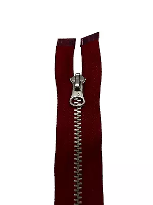 60cm Metal LZF Teeth Zipper Zip Craft Sewing Red Open End Textile • $10.07