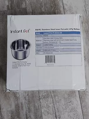 Instant Pot Stainless Steel Inner Cooking Pot 8 Qt. Brand New In Box • $19.99