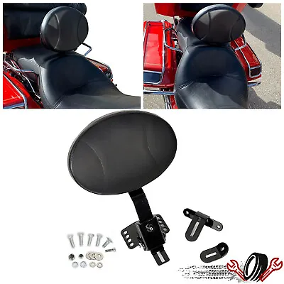 $41.29 • Buy Adjustable Plug-In Driver Rider Backrest Kit For Harley Road Electra Glide 97-22
