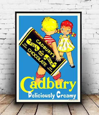 Cadbury : Vintage Magazine Chocolate Advertising  Poster Reproduction. • £5.09