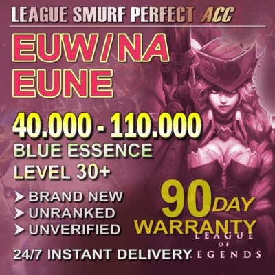 $19.99 • Buy EUW NA EUNE 🌍 League Of Legends LOL ACC 40,000-100,000 BE