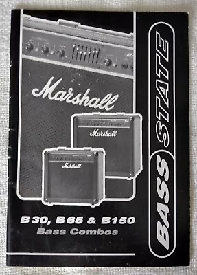 MARSHALL Amplifier B30  B65  B150 Bass State Combo Instruction Book Manual Guide • £7.99