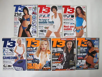 Job Lot Of 7 (seven) T3 Technology Magazines - No Freebies - Contents Shown • £14.95