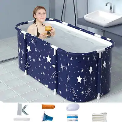 Folding Bathtub Portable Adult Spa Bath Tub Soaking Tub Hot Ice Bathtub Kid Pool • $65.90