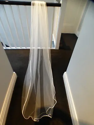 £95 • Buy Bridal Veil BNWT Tulle Satin Edge Ivory 78'' Single Tier Floor Length With Comb
