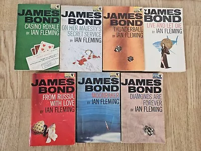 JAMES BOND Ian Fleming Bundle Lot 7 PAN BOOKS Casino Royale THUNDERBALL Moonrake • £39.99