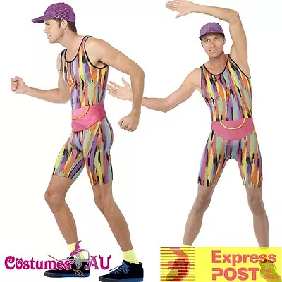 Mens Mr Energizer 80s 90s Costume Retro TV Fitness Instructor Motivator Aerobics • £20.62